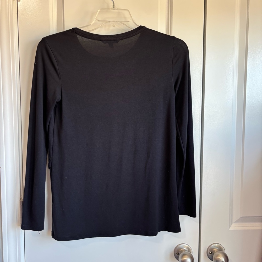 BN2‎ Banana Republic Black Long Sleeve Women's Small Tee Modal - Picture 3 of 6